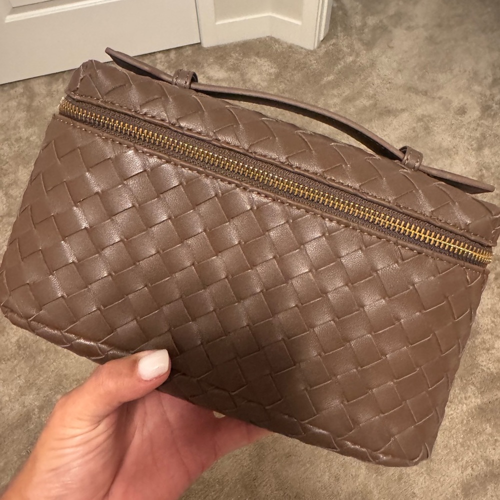 Brown Woven Leather Handbag